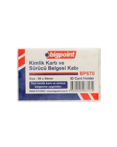 Bigpoint Kimlik, Ehliyet Kabı Sert PP Şeffaf 86x54mm (Yerli Üretim)